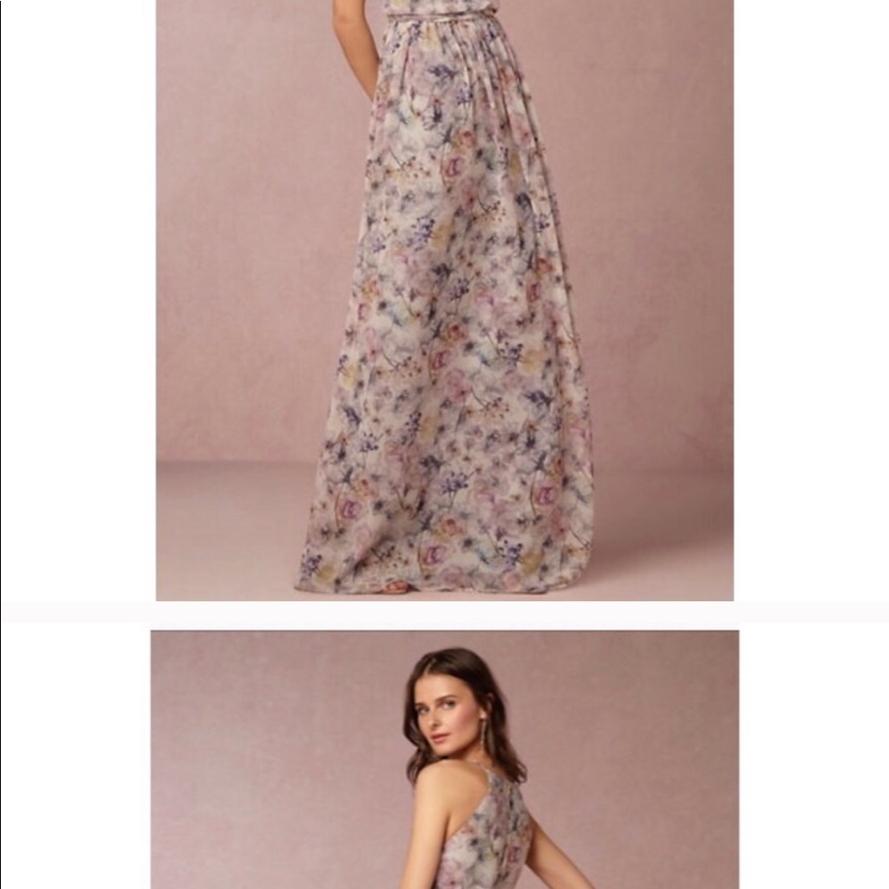 BHLDN Purple Maxi Dress Halter Neckline Sleeveless - Picture 3 of 6